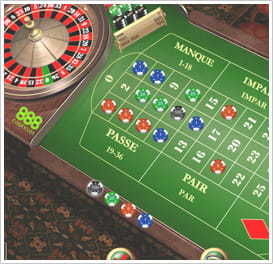 Mesa de juego de ruleta con dinero real