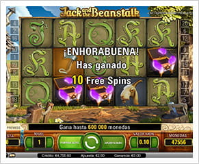 giros gratis en jack and the beanstalk