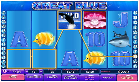 great blue de playtech - caracteristicas