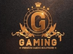 Logotipo de Gaming 1 en letras doradas sobre un fondo de color marrón oscuro.